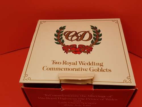A Pair of 1981 Royal Wedding Commemorative Goblets -Still in Box