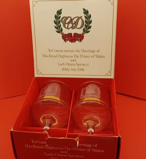 A Pair of 1981 Royal Wedding Commemorative Goblets -Still in Box