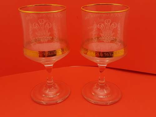 A Pair of 1981 Royal Wedding Commemorative Goblets -Still in Box