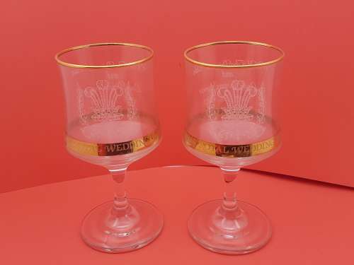 A Pair of 1981 Royal Wedding Commemorative Goblets -Still in Box