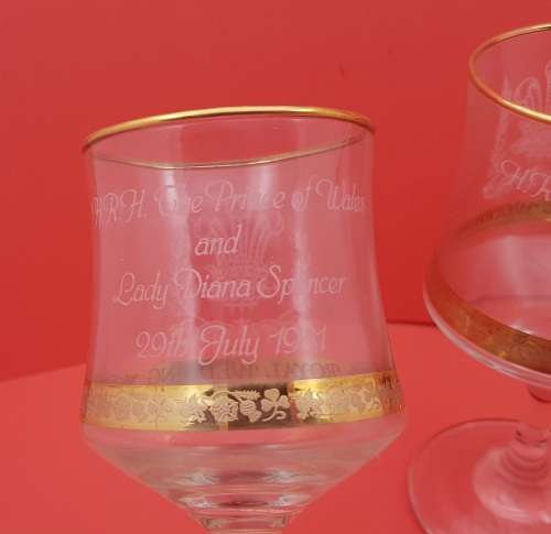 A Pair of 1981 Royal Wedding Commemorative Goblets -Still in Box