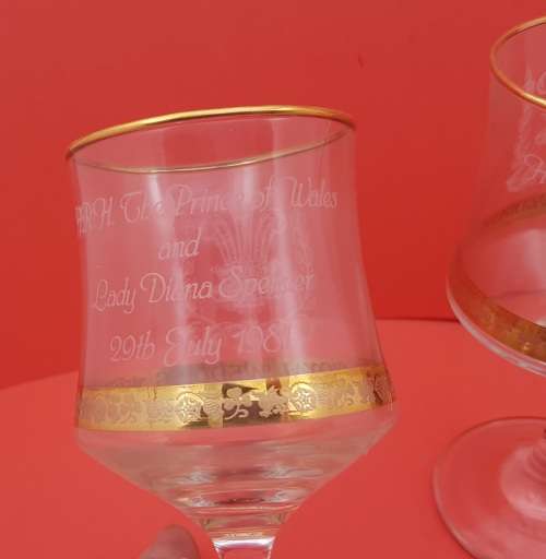 A Pair of 1981 Royal Wedding Commemorative Goblets -Still in Box