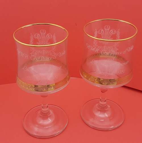 A Pair of 1981 Royal Wedding Commemorative Goblets -Still in Box