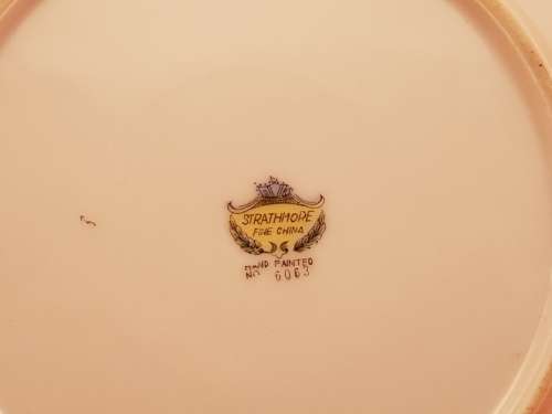 Vintage STRATHMORE Fine China Hand Painted Plate No 6063 - England (4 Available)