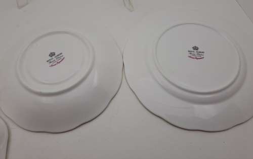 Vintage Royal Albert Bone China `Sweet Romance` Trio -see condition