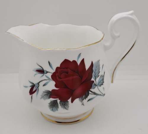 Vintage Royal Albert Bone China `Sweet Romance` Creamer -Gold trim have some wear