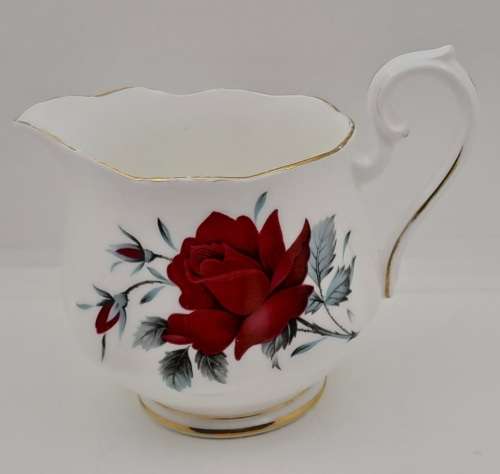 Vintage Royal Albert Bone China `Sweet Romance` Creamer -Gold trim have some wear