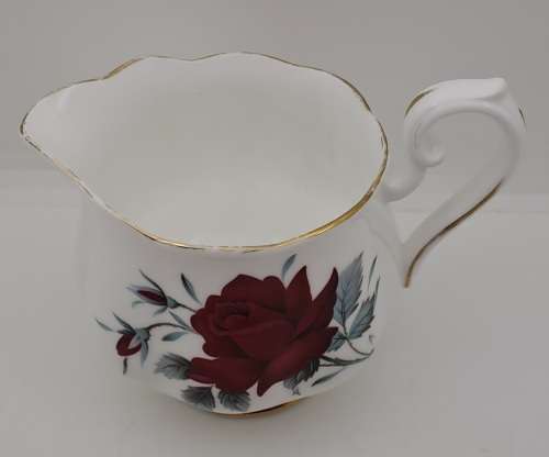 Vintage Royal Albert Bone China `Sweet Romance` Creamer -Gold trim have some wear