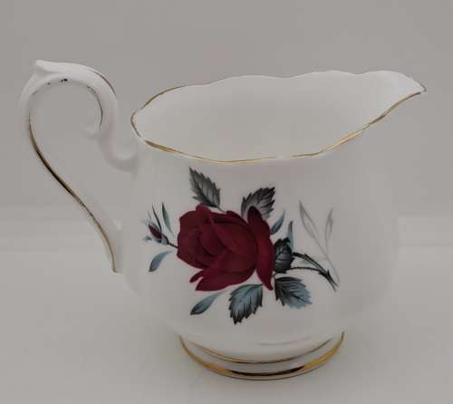 Vintage Royal Albert Bone China `Sweet Romance` Creamer -Gold trim have some wear