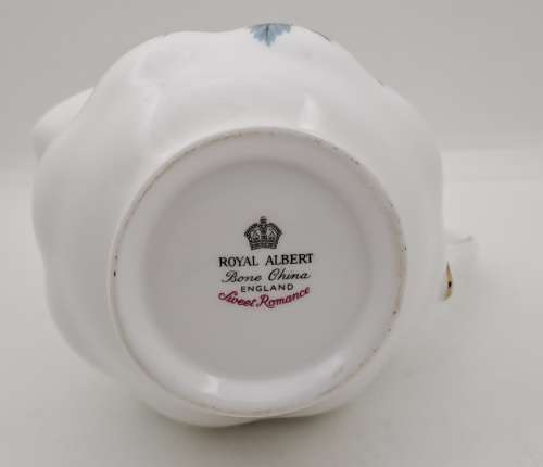 Vintage Royal Albert Bone China `Sweet Romance` Creamer -Gold trim have some wear