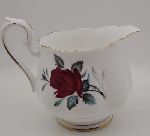 Vintage Royal Albert Bone China `Sweet Romance` Creamer -Gold trim have some wear