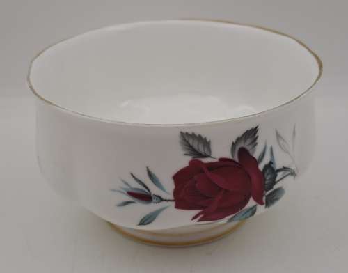 Vintage Royal Albert Bone China `Sweet Romance` Sugar Bowl  -Gold trim have some wear