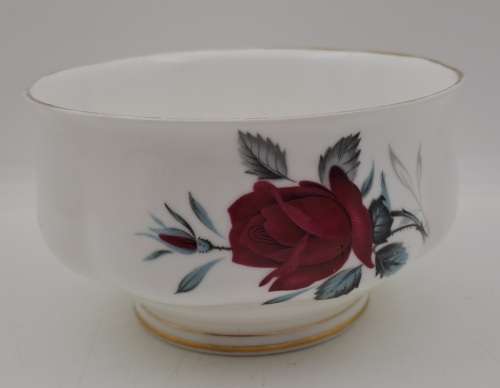 Vintage Royal Albert Bone China `Sweet Romance` Sugar Bowl  -Gold trim have some wear
