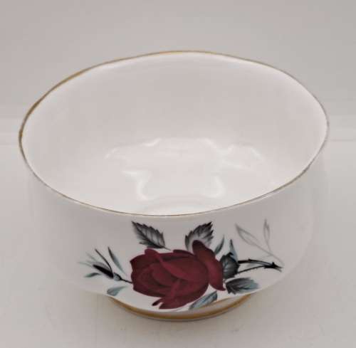 Vintage Royal Albert Bone China `Sweet Romance` Sugar Bowl  -Gold trim have some wear