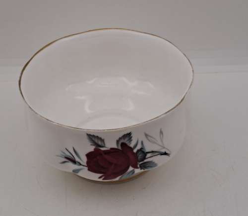 Vintage Royal Albert Bone China `Sweet Romance` Sugar Bowl  -Gold trim have some wear