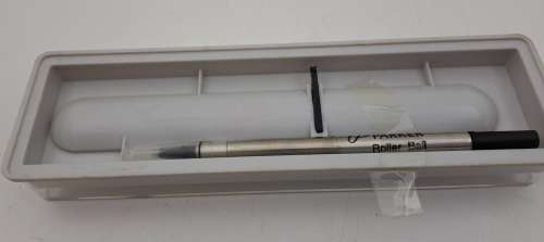 White Parker Rollerball in Case with extra refill - Branded Denel