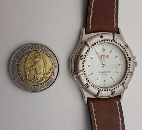 Pre-owned TIME Endurance Quartz Mens watch with Leather Strap  'Working' Japan Movement