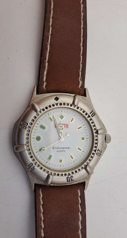 Pre-owned TIME Endurance Quartz Mens watch with Leather Strap  'Working' Japan Movement