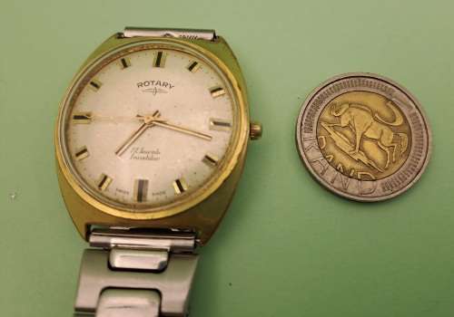 Vintage Swiss Made Rotary Incabloc Manual wind watch -17 Jewels- working -Speidel Band