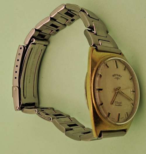 Vintage Swiss Made Rotary Incabloc Manual wind watch -17 Jewels- working -Speidel Band