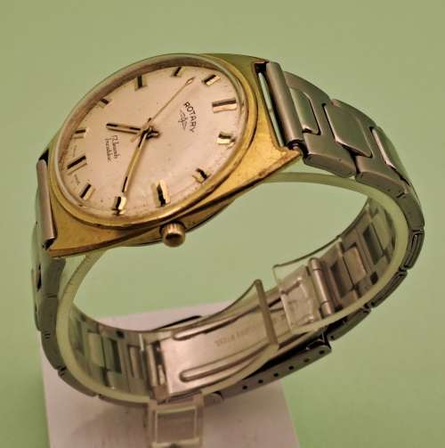 Vintage Swiss Made Rotary Incabloc Manual wind watch -17 Jewels- working -Speidel Band