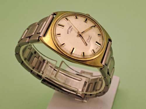 Vintage Swiss Made Rotary Incabloc Manual wind watch -17 Jewels- working -Speidel Band