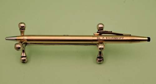 Engraved DR. P. KOORNHOFF 1976 Cross 1/20 14kt Gold Plated Pen with Coke Emblem Springs Stag