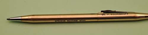 Engraved DR. P. KOORNHOFF 1976 Cross 1/20 14kt Gold Plated Pen with Coke Emblem Springs Stag