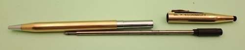Engraved DR. P. KOORNHOFF 1976 Cross 1/20 14kt Gold Plated Pen with Coke Emblem Springs Stag