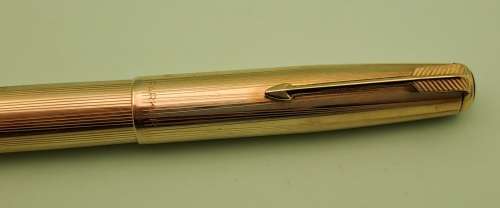 Vintage 1960's Parker 51 1/10 12kt Rolled Gold Fountain Pen with converter