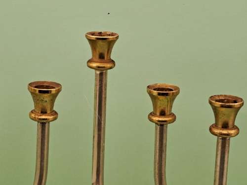 Vintage Korem 24kt Gold and Silver Plated Menorah Jerusalem 265mm tall x 240mm x 50mm