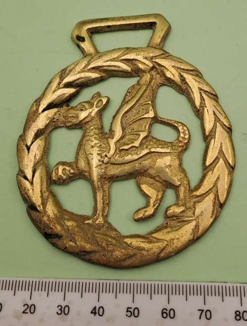Vintage Horse Brass Wales  -83x70mm