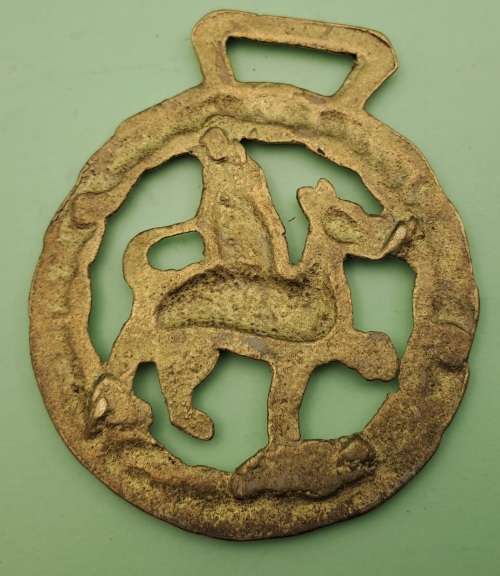 Vintage Horse Brass Wales  -83x70mm