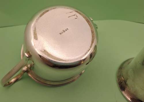 Vintage Silver plated Barbers soap cup and powder holder