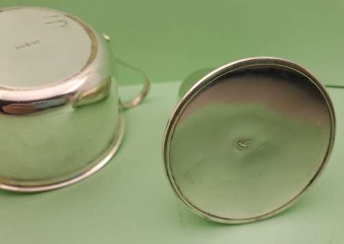 Vintage Silver plated Barbers soap cup and powder holder