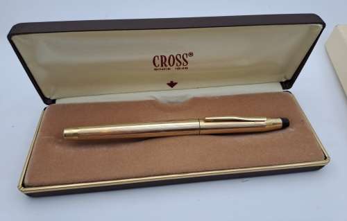 Vintage 10kt Rolled Gold CROSS pen in Case (Need new refill) soft tip