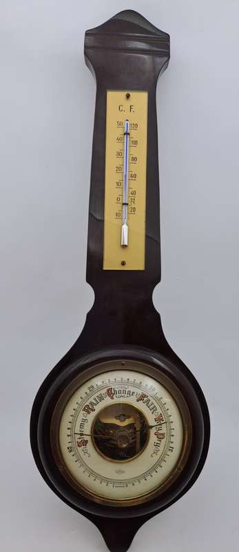 Antique/ Vintage SUNDO Barometer with Thermometer 390x30x35mm