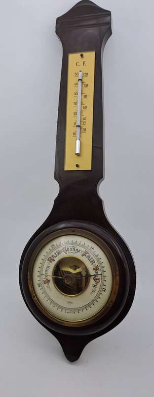 Antique/ Vintage SUNDO Barometer with Thermometer 390x30x35mm