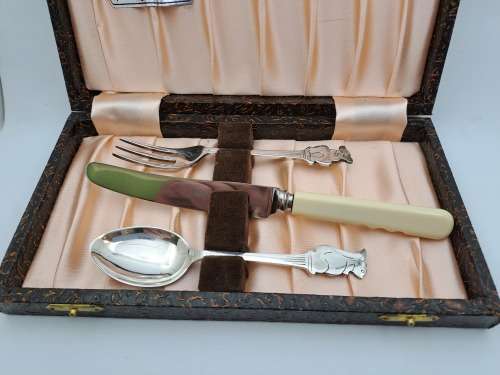 Vintage Knife,Fork and Spoon set Boxed -A Dorada Quality Product-Rockingham plate EPNS A1 Sheffield