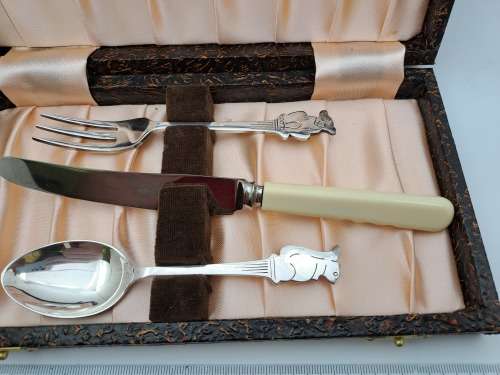 Vintage Knife,Fork and Spoon set Boxed -A Dorada Quality Product-Rockingham plate EPNS A1 Sheffield