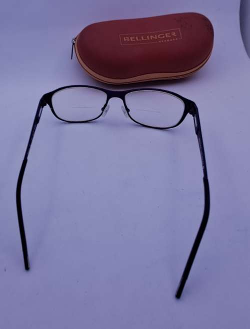 Pre-Owned Vintage Bellinger -Denmark reading glasses in Case -Titanium  Juhl 52 O 15 C.6495