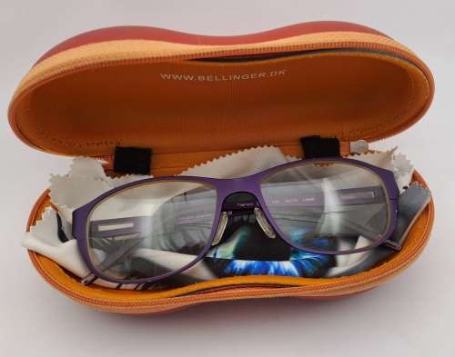 Pre-Owned Vintage Bellinger -Denmark reading glasses in Case -Titanium  Juhl 52 O 15 C.6495
