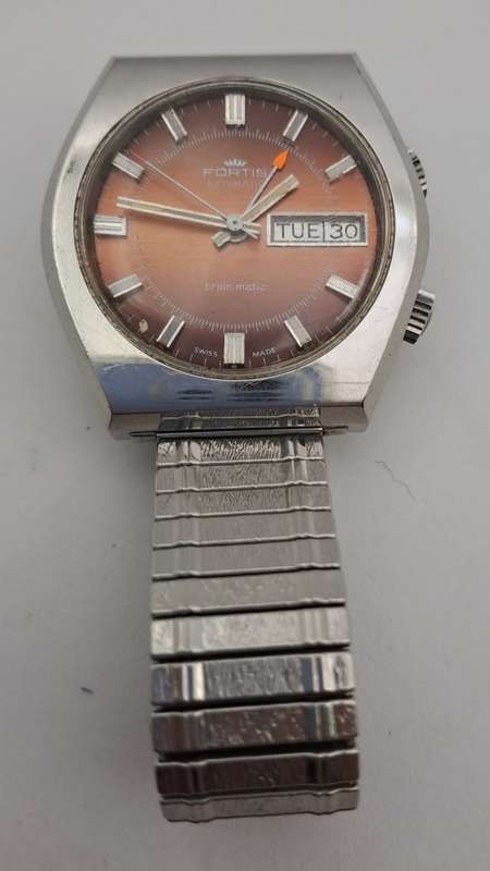 Rare Vintage FORTIS Automatic Brain Matic alarm  Mens watch- working