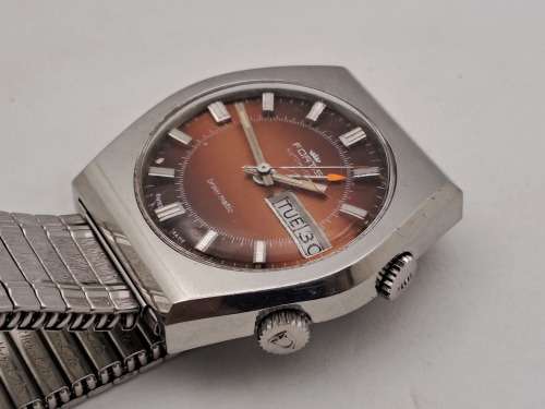 Rare Vintage FORTIS Automatic Brain Matic alarm  Mens watch- working
