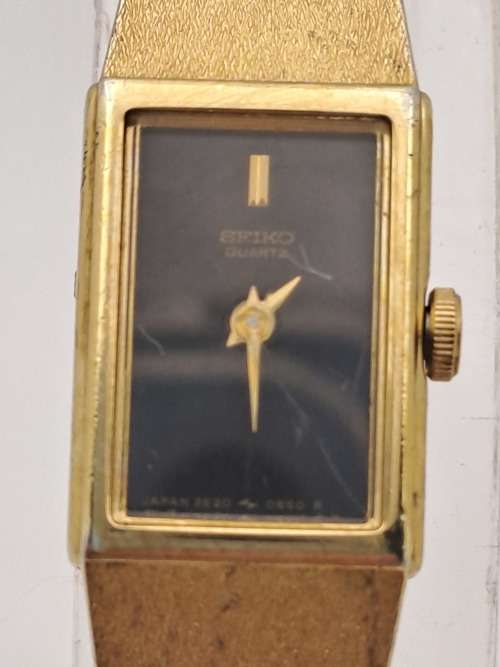 Pre-owned Vintage 1980's SEIKO Mechanical Ladies watch -Working   face=12x24mm,