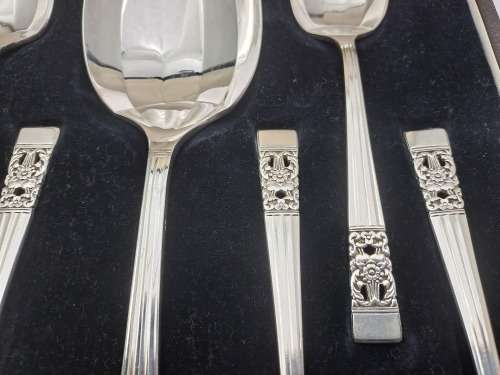 Vintage Community Silver Plate 7pc Spoon Set Rd 814934 (Large Spoons) In Box