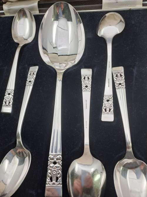 Vintage Community Silver Plate 7pc Spoon Set Rd 814934 (Large Spoons) In Box