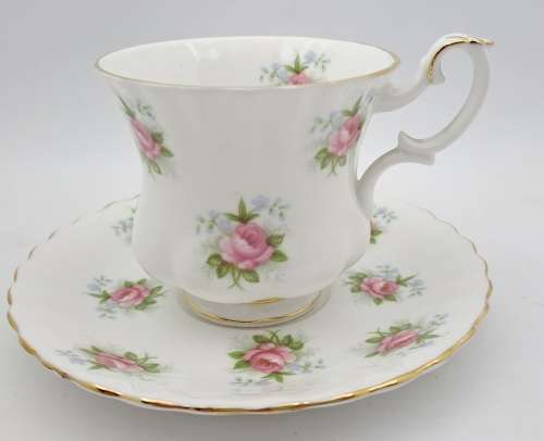 Vintage Royal Albert ``Forget Me Not`` rose Demitasse Cup and saucer (3 Available)