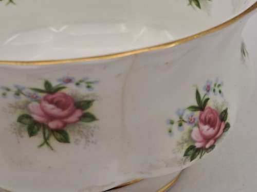 Vintage Royal Albert ''Forget Me Not'' Rose Sugar Bowl - (Hairline Crack )
