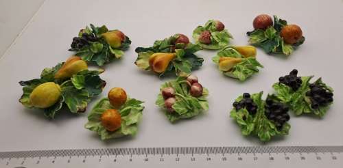 10 Antique Capodimonte Italian porcelain miniature Place-Name card Holders